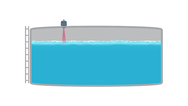 sensor ultrasonido lorawan midiendo nivel de agua