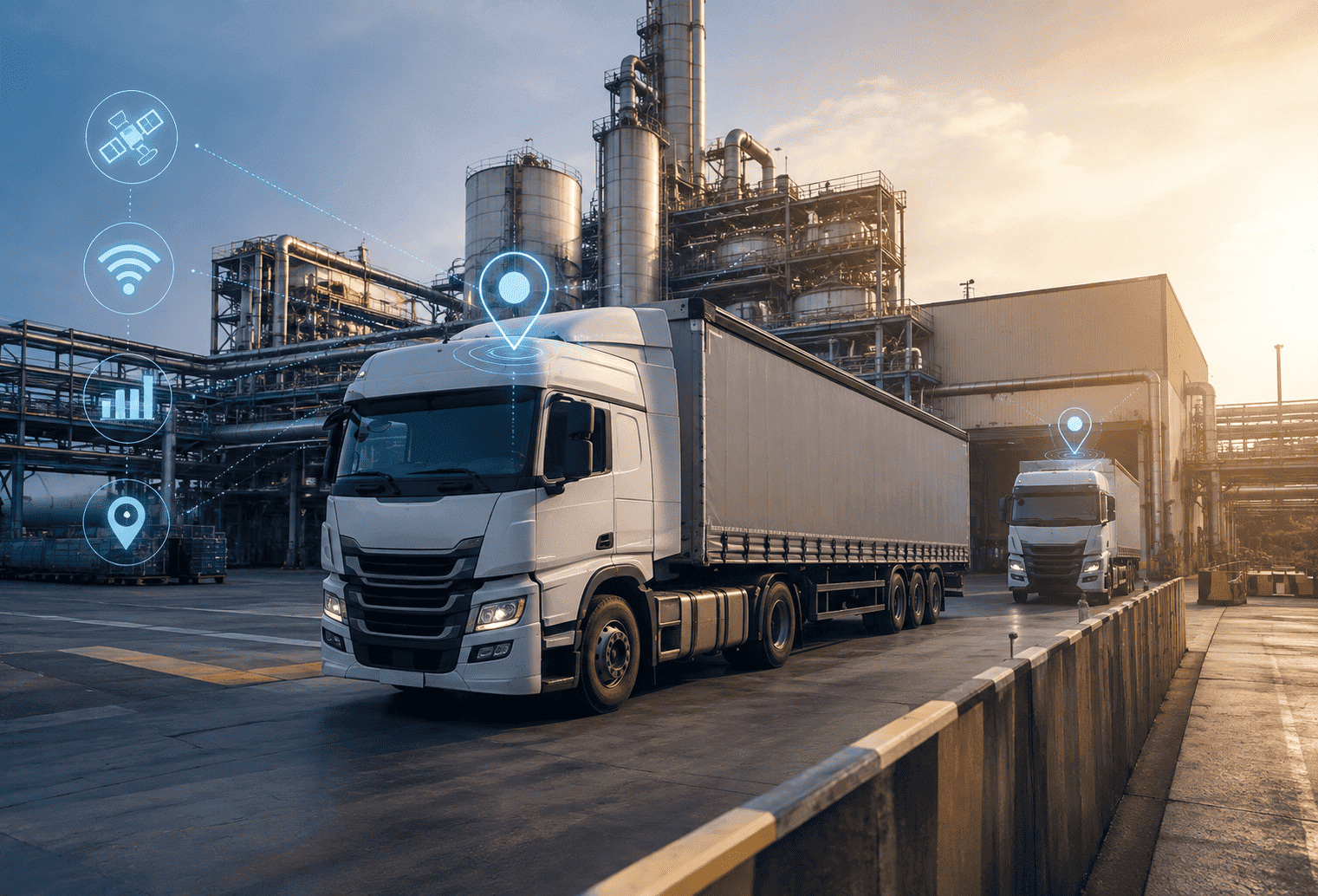 tracking IoT de camiones en una planta industrial