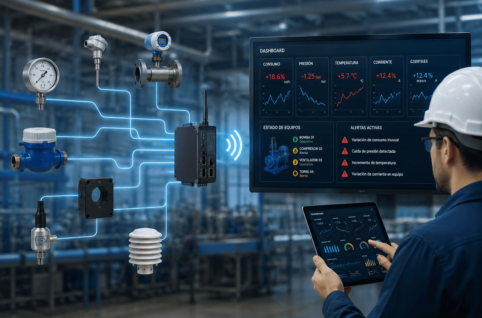 Integración de sensores industriales