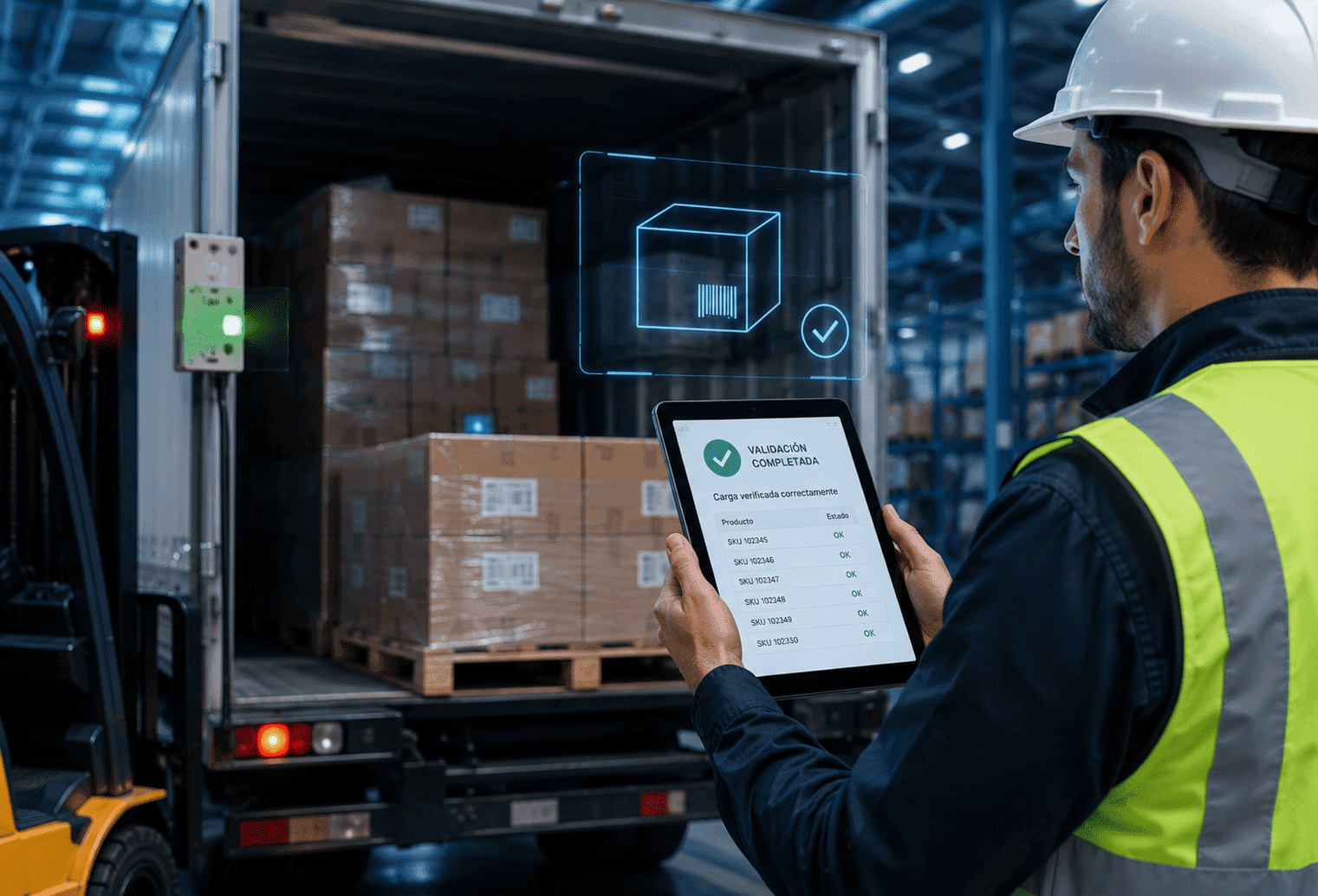 Validación automática de carga de mercancías